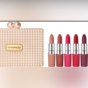 Mac Pearl Case with 5 full Size Matt Lipsticks.